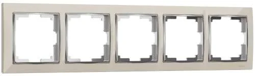 Рамка 5-м Snabb (сл. к./вставка хром) Werkel W0051903