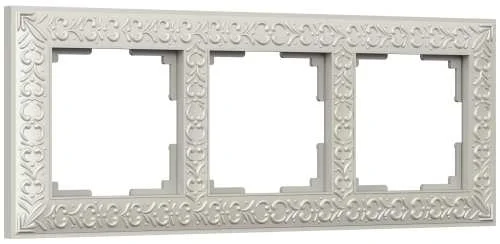 Рамка металл.3-м Antik (жемчужная/узор) Werkel WL07-Frame-03