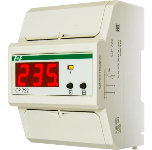 Реле контроля напряжения CP-722 ЕА04.009.009 50-450В 75А 1Z IP20 однофазное, цифр диспл, 4.5 модуля