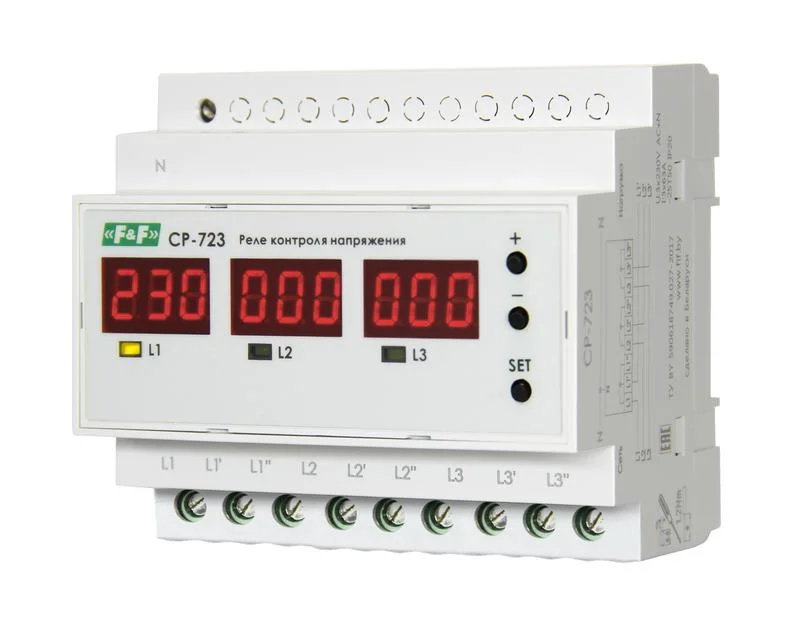 Реле контроля напряжения трехфазное многофункциональное CP-723 CP-723-63A EA04.009.015