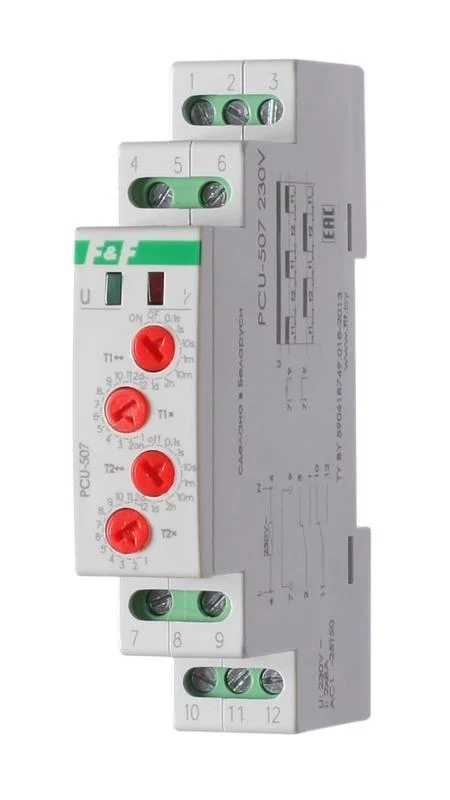 Реле времени прогр. PCU-507 230V 2х8А 2Р IP20 многофункциональное ЕА02.001.022