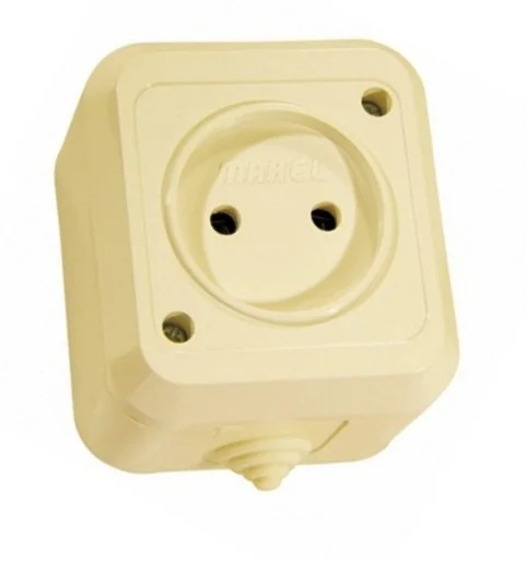 Розетка о/п 1-м б/з Nemliyer 16А IP44 (кремовая) Makel 18206 *