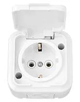 Розетка о/п 1-м с/з с крышкой Пралеска 16А IP54 (белая) Bylectrica (Минск) РА16-297
