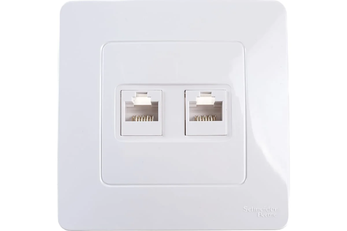 Розетка о/п RJ11 + RJ45 кат.5e UTP Blanca (белый) изол. пласт. SchE BLNIA045111