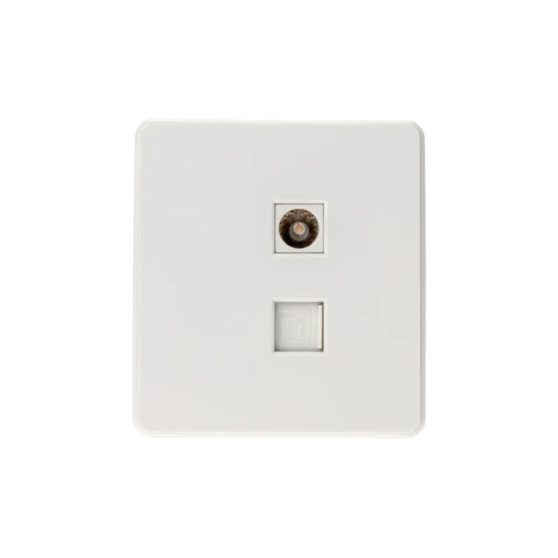 Розетка ROUND компьютерная RJ45 кат6 + TV с/у перламутр KRANZ