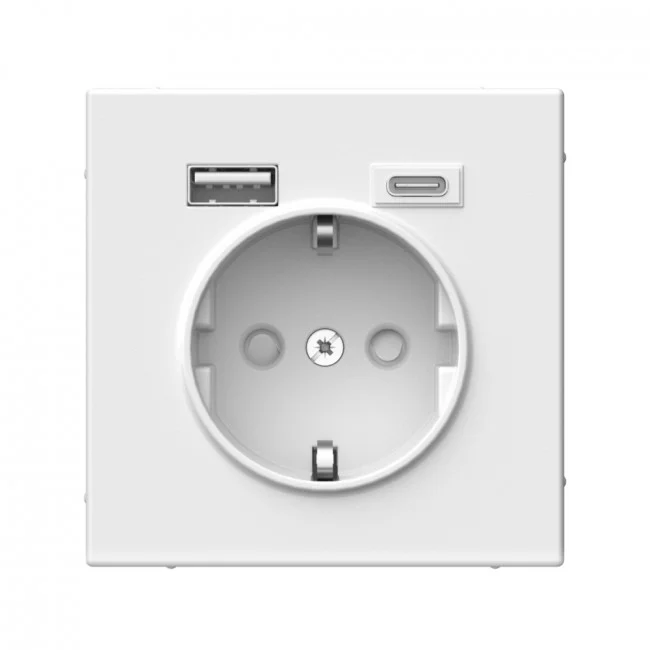 Розетка с/п 1-м с/з ArtGallery 16А 2заряд.устр.USB A+C 5В/2.4А/3А 2х5В/1.5А механизм бел. SE GAL000