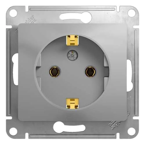 Розетка с/п 1-м с/з Glossa 16А IP20 механизм алюм. SE GSL000343