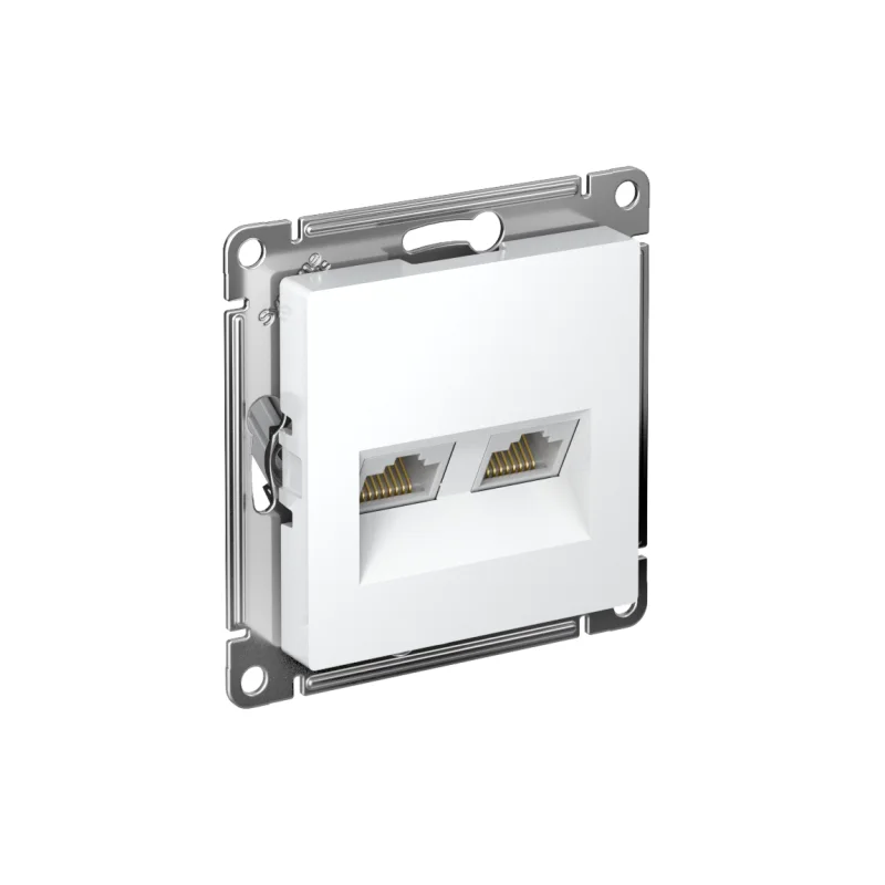 Розетка с/п RJ45х2 кат.5е UTP AtlasDesign механизм бел. SE ATN000185