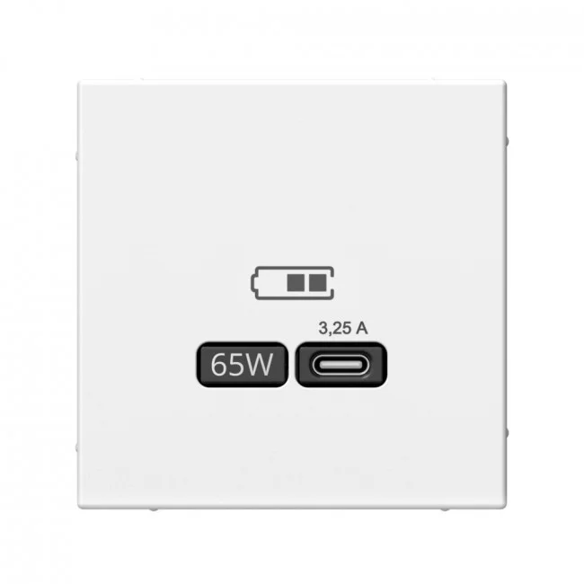 Розетка с/п USB ArtGallery тип C 65Вт QC PD высокоскор. ЗУ механизм бел. SE GAL000127