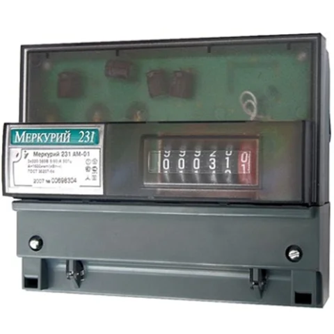 Счетчик Меркурий 3ф 5-60А 231 AM-01 380V однотарифный