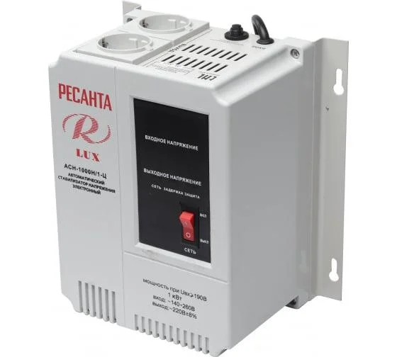 Стабилизатор РЕСАНТА 1ф АСН-1000W Н/1-Ц LUX навесн электронный (реле) 63/6/14