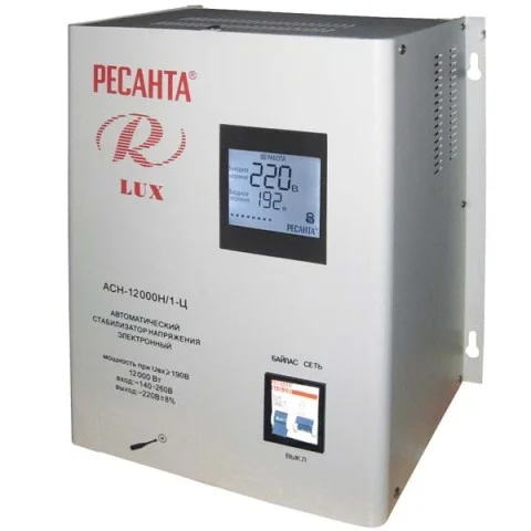 Стабилизатор РЕСАНТА 1ф АСН-12000W Н/1-Ц LUX электронный (реле) навесной 63/6/22