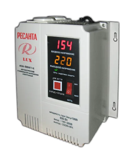 Стабилизатор РЕСАНТА 1ф АСН-500W Н/1-Ц LUX навесн электронный (реле) 63/6/39