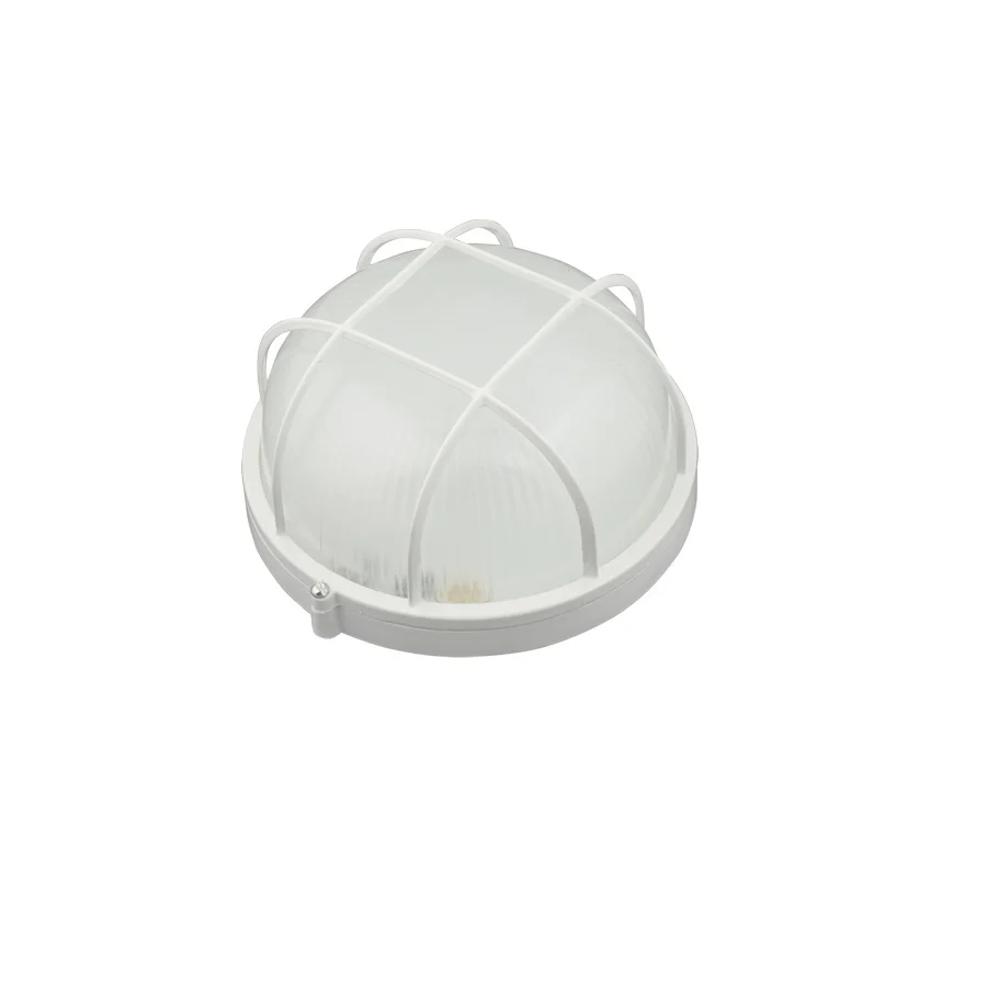 Свет. 1302 (UNIEL) Круг белый с решеткой UWL-R02 100W/E27 IP54 WHITE (диаметр 188мм)