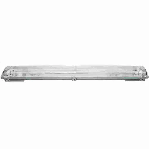 Свет-к линейный G13/T8 LE P IP65, 2*10W 0,6м, (660х107х61) серый, прозр. расс-ль