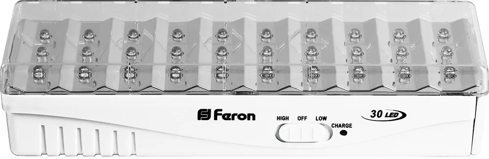 Светильник аккум. EL15 30 LED DC (литий-ионная батарея), белый 203*68*45 мм Feron 12896