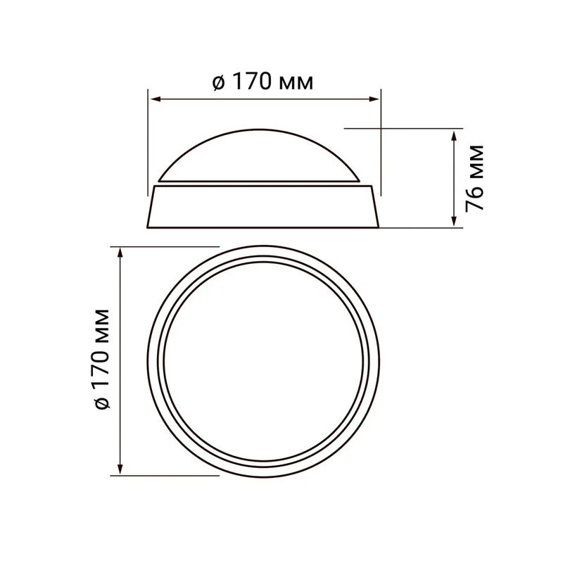 Светильник PBH-PC-RA (кругл ) 12W 960Lm 4000K White AC 230/50Hz Jazz way IP65