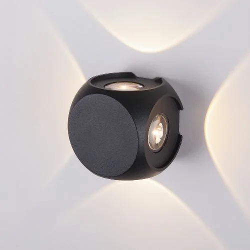 Светильник Сube LED 6Вт 4000К настенный садово-парковый 1504 Techno (чер) Elektrostandard a047186