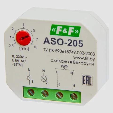 Таймер ASO-205 ЕА01.002.003 230V 8А 1Z IP40 для установки в монтажную коробку d 60мм