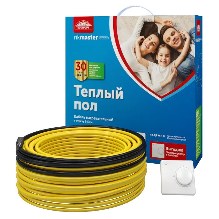 Теплый пол 2,9-3,5кв.м (43,0м/525Вт) Нац.комфорт БНК Мастер с терморег. (снят с производства, выведе
