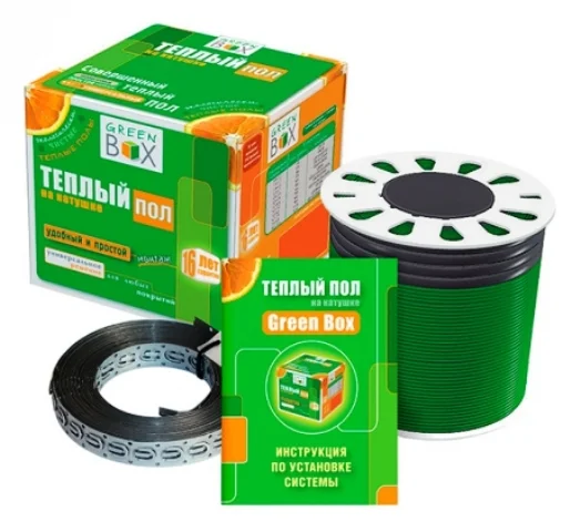 Теплый пол кабель нагревательный 6,5-8,9кв.м (82,0м/1000Вт) Green Box