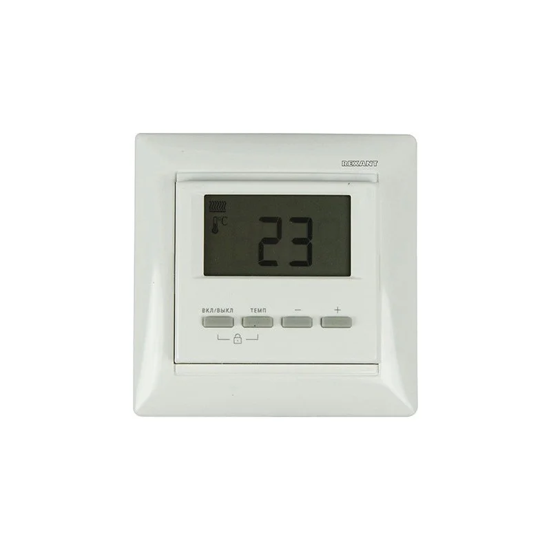 Терморегулятор цифровой Rexant RX-511H (3.5 кВт) рамка Legrand Valena Classic, белый 51-0566