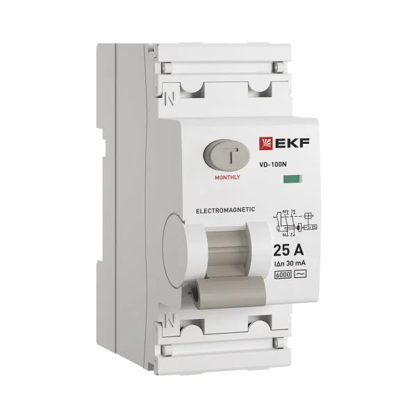 ВДТ ВД-100N 2P 25А 30мА AC эл-мех 6кА PROXIMA EKF