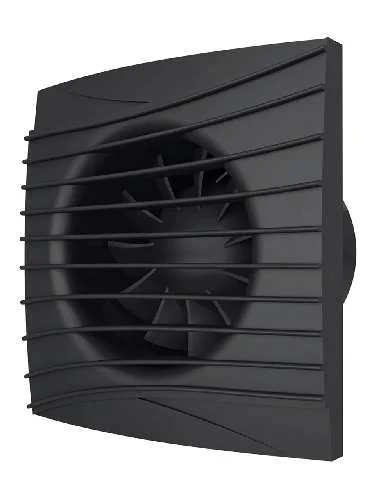 Вентилятор осевой настенный ERA Silent 4C Matt Black 100 (черный матовый) бесшум.25дБ, с клапаном