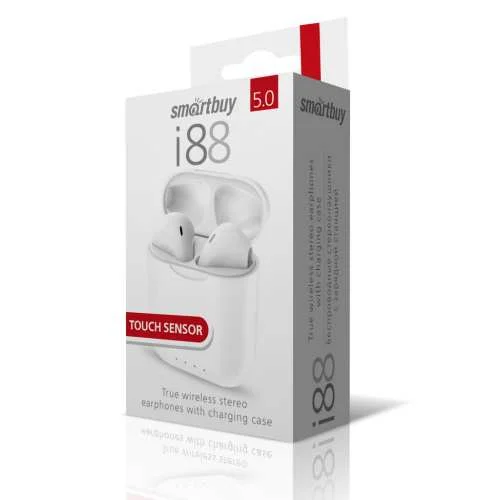 Внутриканальная TWS Bluetooth-гарнитура Smartbuy i88, Touch-сенсор, BT5.0 (SBH-3039)/56
