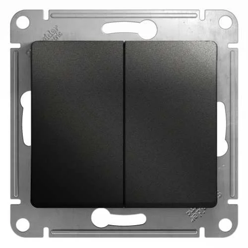 Выкл. 2-кл. СП Glossa 10А IP20 (сх. 5) 10AX механизм антрацит SE GSL000751