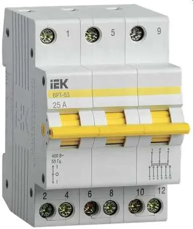Выкл.разъединитель трехпозиционный ВРТ-63 3P 25А IEK