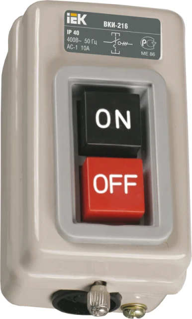 Выкл.ВКИ-216 кноп.с бл-кой 3Р 10А 230/400V IP40 ИЭК/ЭКФ
