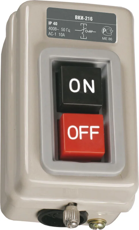Выкл.ВКИ-230 кноп.с бл-кой 3Р 16А 230/400V IP40 ИЭК/ЭКФ