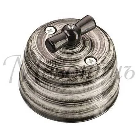 Выключатель фарфор d70*60 поворотный Art-Decor 10А (Art-Black) МезонинЪ GE70401-41