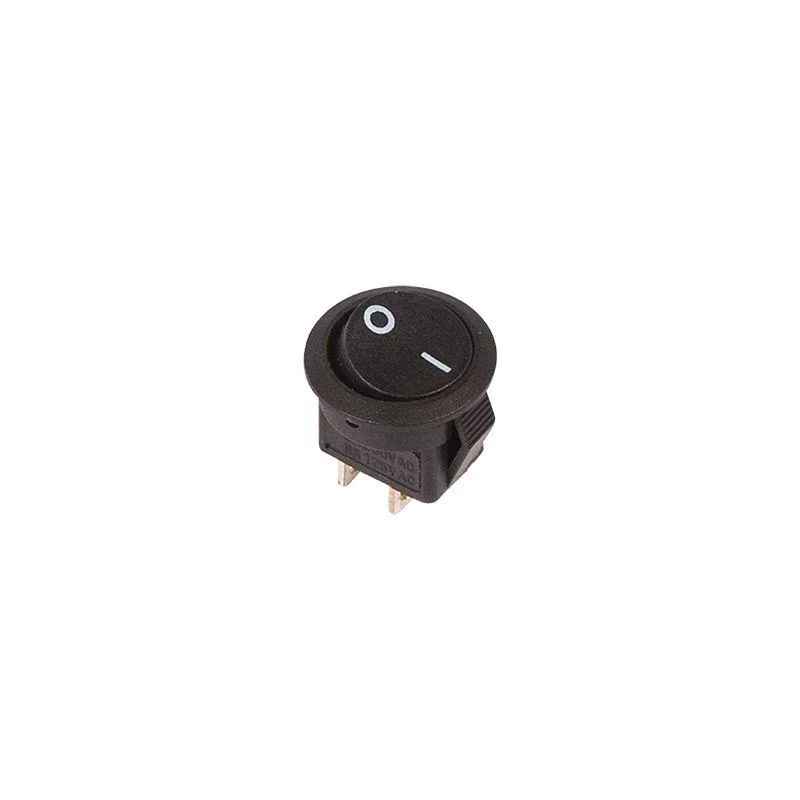 Выключатель клавишный круглый 250V 3А (2с) ON-OFF черный Micro REXANT 36-2510