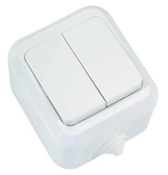 Выключатель о/п 2-кл Nemliyer 10А IP44 (белая) Makel 18301