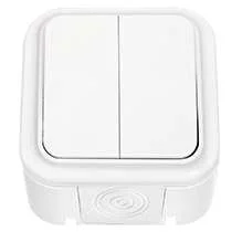 Выключатель о/п 2-кл Пралеска 10А IP54 (белая) Bylectrica (Минск) А56-224 (991537)