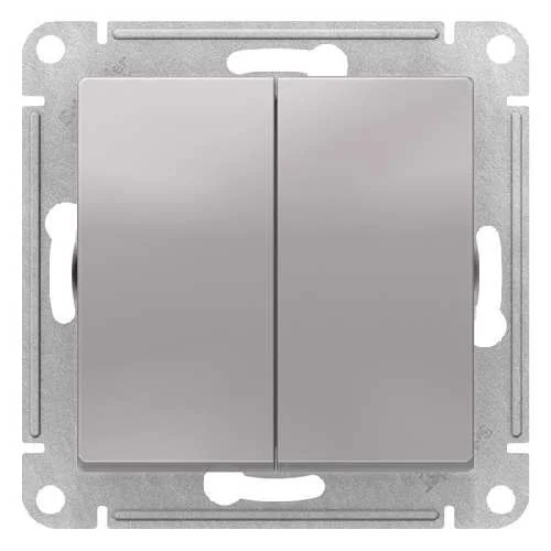 Выключатель с/п 2-кл. AtlasDesign Aqua IP44 (сх. 5) 10AX механизм алюм. SE ATN440351